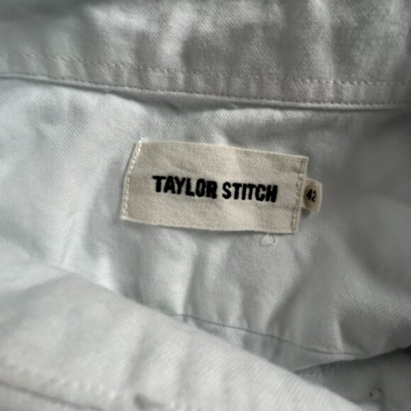Taylor Stitch Mens White Organic Cotton Long Sleeve Button-Up Shirt Size 42 - Picture 3 of 7